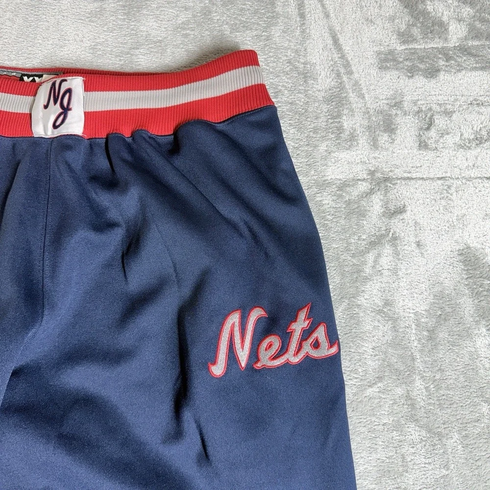 NIKE Team New Jersey Nets Y2K Vintage NBA Warm Up Pants XXL Snap Button Ankle